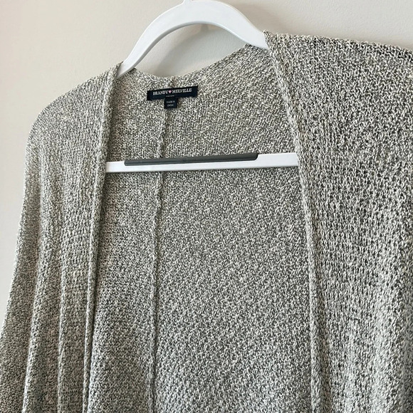 Brandy Melville Cardigan Open Front Knit Warm Transition Fall Cozy Light Gray - Picture 5 of 6